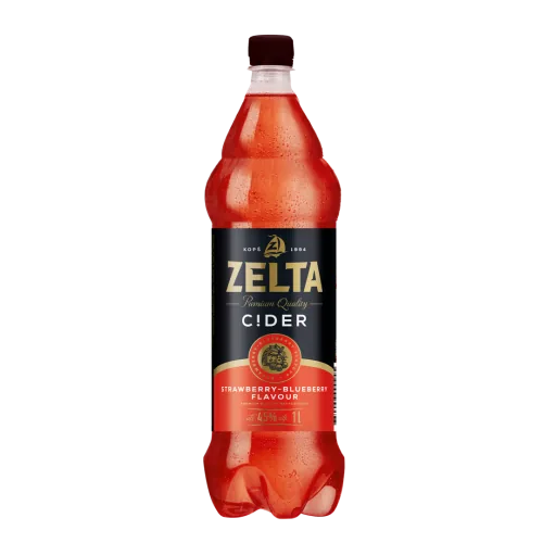 Alus kokteilis zelta cider zemeņu melleņu 4,5% 1 l PET