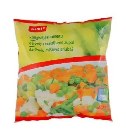 DĀRZEŅU MAISĪJUMS RIMI, ZUPAI, ĀTRI SASALDĒTS 400G