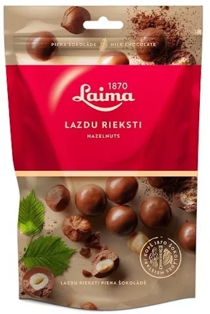 LAZDU RIEKSTI PIENA ŠOKOLĀDĒ LAIMA, 140G