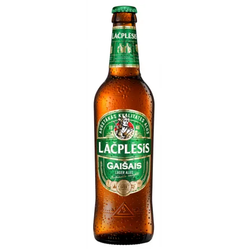 Alus Lāčplēsis gaišais 5,0% 0,5 l stikls