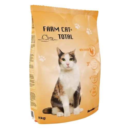 BARĪBA KAĶIEM SAUSĀ FARM CAT AR VISTU 1KG