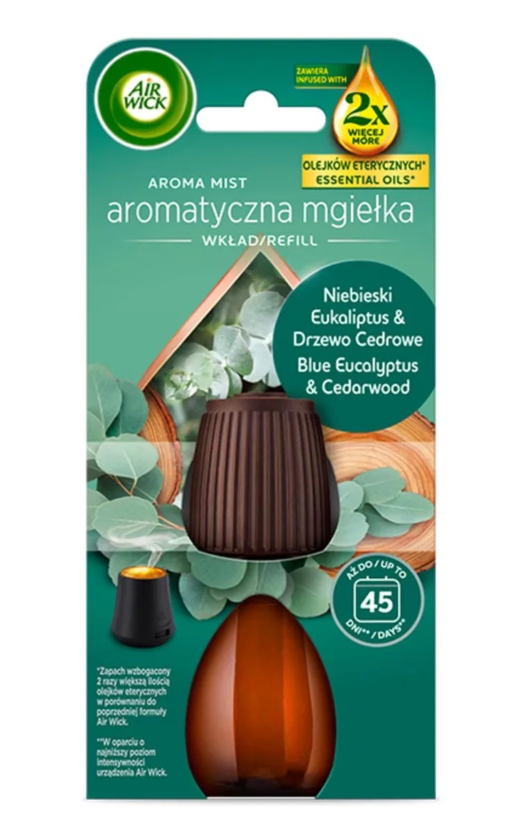 AIR WICK BLUE EUCALYPTUS & CEDARWOOD AUTOMĀTISKĀ GAISA ATSVAIDZINĀTĀJA REZERVE, 20ML