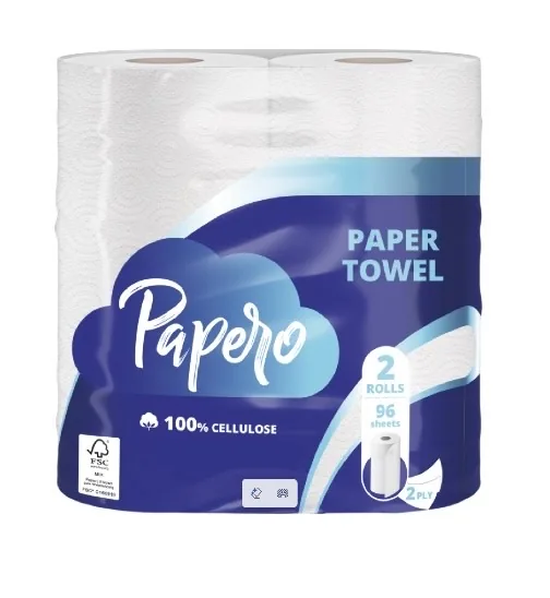 PAPĪRA DVIEĻI PAPERO, 2 SLĀŅI, 19.2 M, 96 LOKSNES, 2 RUĻĻI