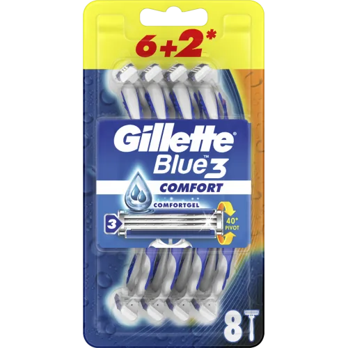 SKUVEKLIS GILLETTE BLUE 3 COMFORT VIENREIZLIET. 6+2 GAB.