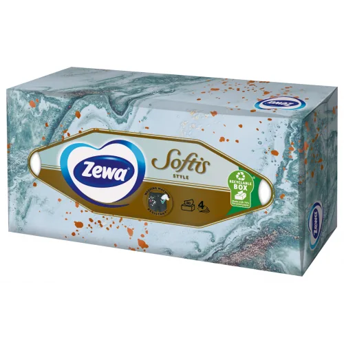 KOSMĒTISKĀS SALVETES ZEWA FAMILY 4 KĀRTAS 80GAB.