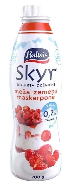 JOGURTA DZĒRIENS BALTAIS SKYR MEŽA ZEMENE UN MASKARPONE 700G