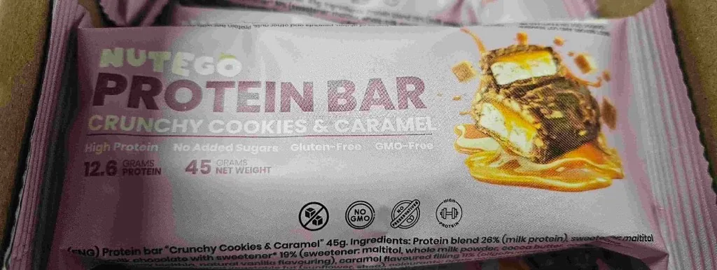 PROTEĪNA BATONIŅŠ CEPUMS UN KARAMELE 45G NUTEGO