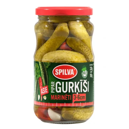 GURĶI SPILVA MARINĒTI ASIE AR PIPARIEM 3-6CM 330G/190G