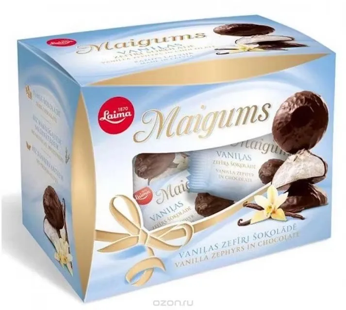 ZEFĪRS ŠOKOLĀDĒ MAIGUMS LAIMA, MINI, DĀVANA, 185G