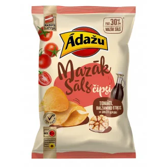 ČIPSI ĀDAŽU AR TOMĀTU, BALZAMIKO ETIĶA UN GRILĒTU ĶIPLOKU GARŠU 130G