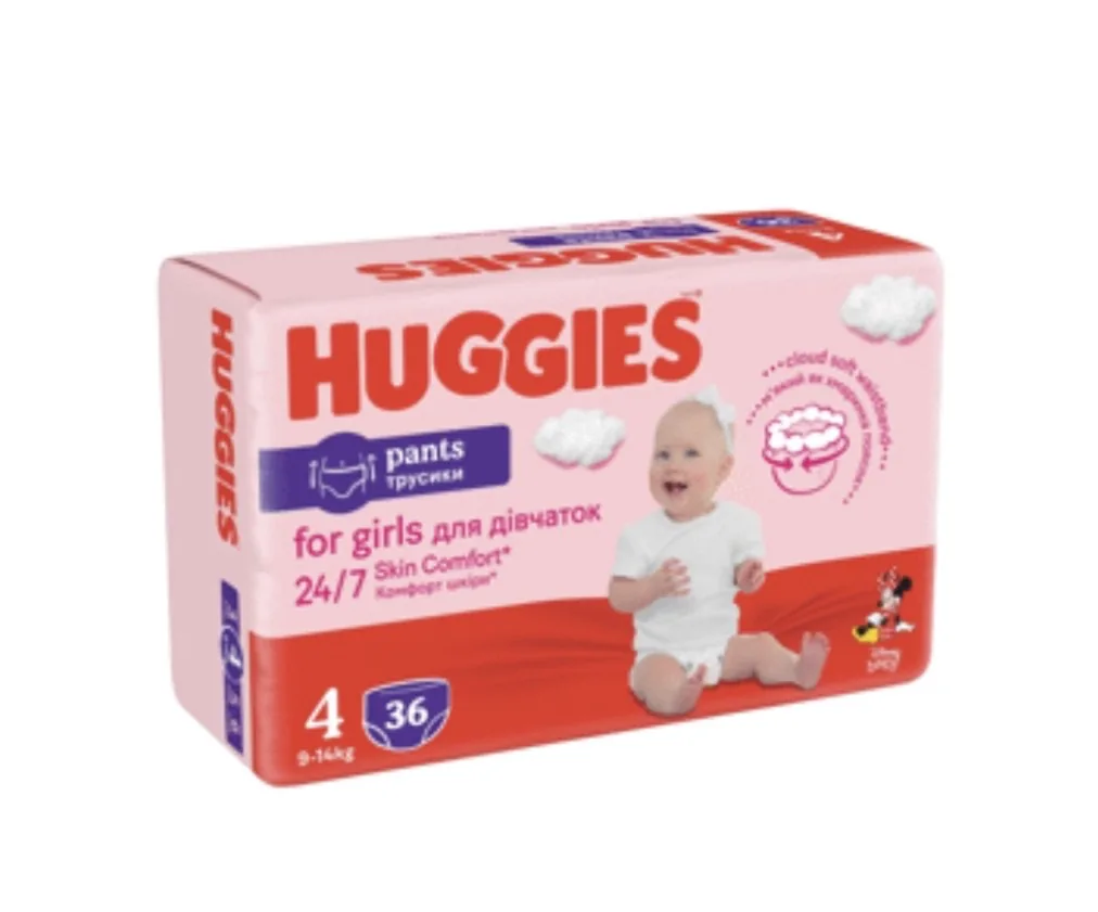 HUGGIES PANTS GIRL S4 9-14 KG 36GAB