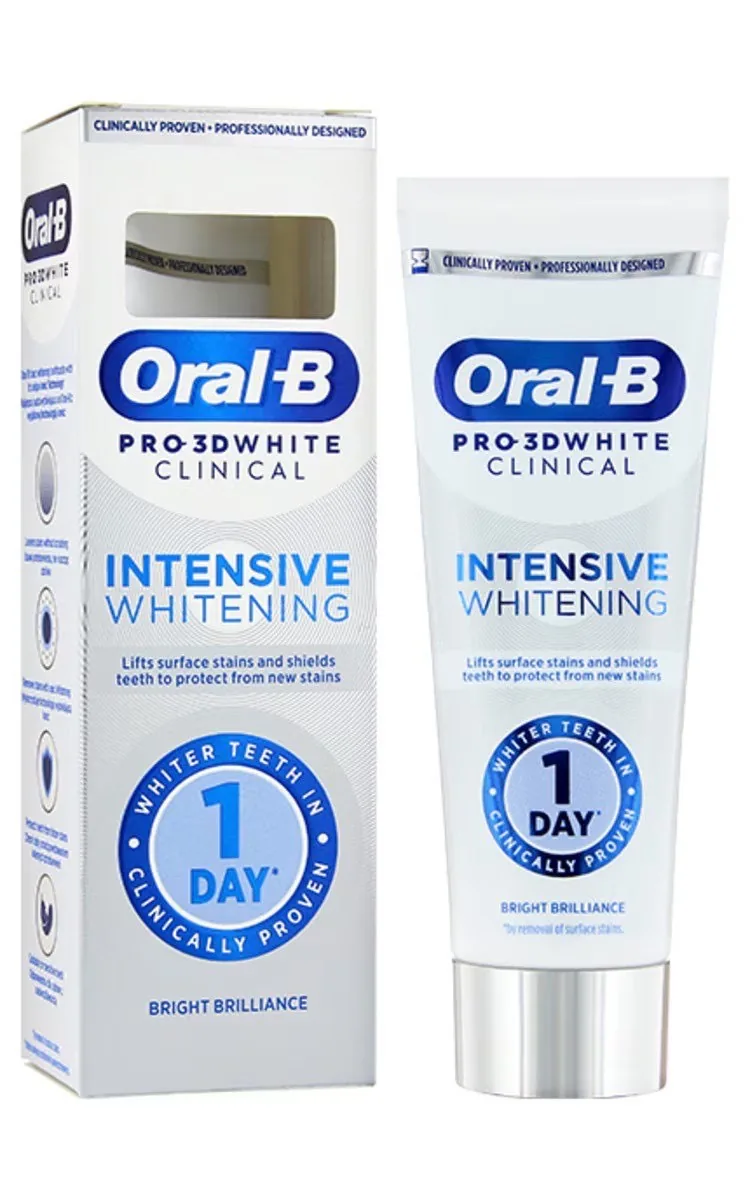 ORAL-B PRO-3D WHITE CLINICAL INTENSIVE WHITENING, BRIGHT BRILLIANCE ZOBU PASTA, 75ML