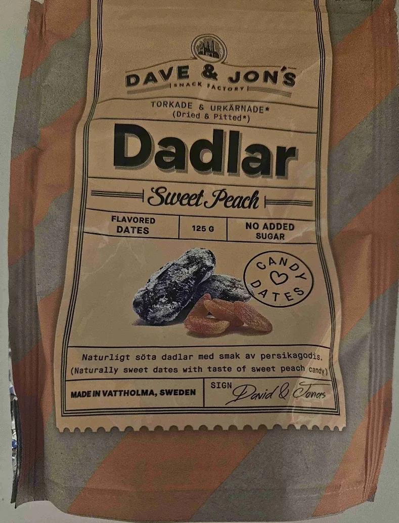 DAVE & JON”S PEACH DATELES BEZ KAULIŅIEM 125G
