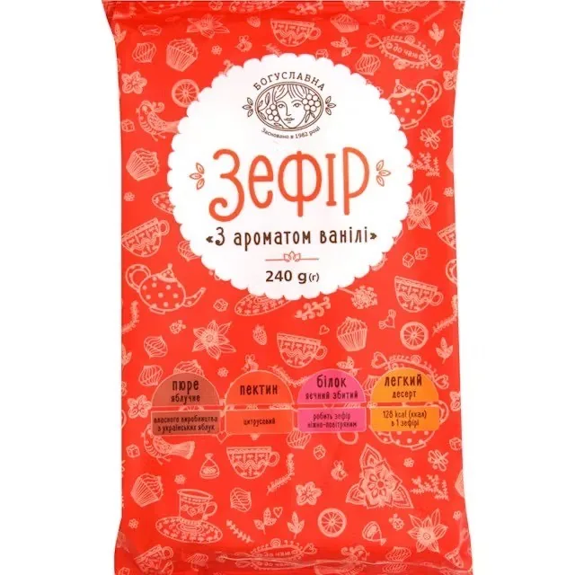 ZEFĪRS BOGUSLAVNA, AR VANIĻAS GARŠU,240G
