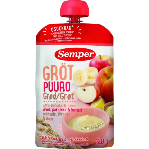 BIEZENIS SEMPER ĀBOLU PERSIKU NO 6 MĒNEŠIEM 120G