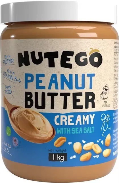 ZEMESRIEKSTU SVIESTS NUTEGO CLASSIC, KRĒMĪGAIS, AR JŪRAS SĀLI, 1KG