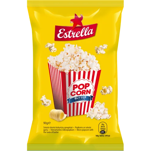 POPKORNS ESTRELLA AR SVIESTA GARŠU 90G