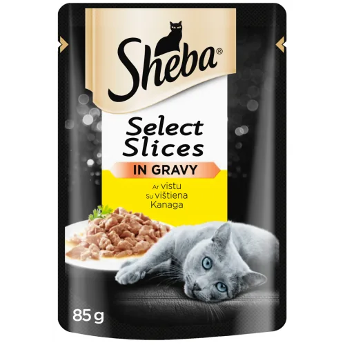 BARĪBA KAĶIEM KONS. SHEBA CUISINE AR VISTU 85G