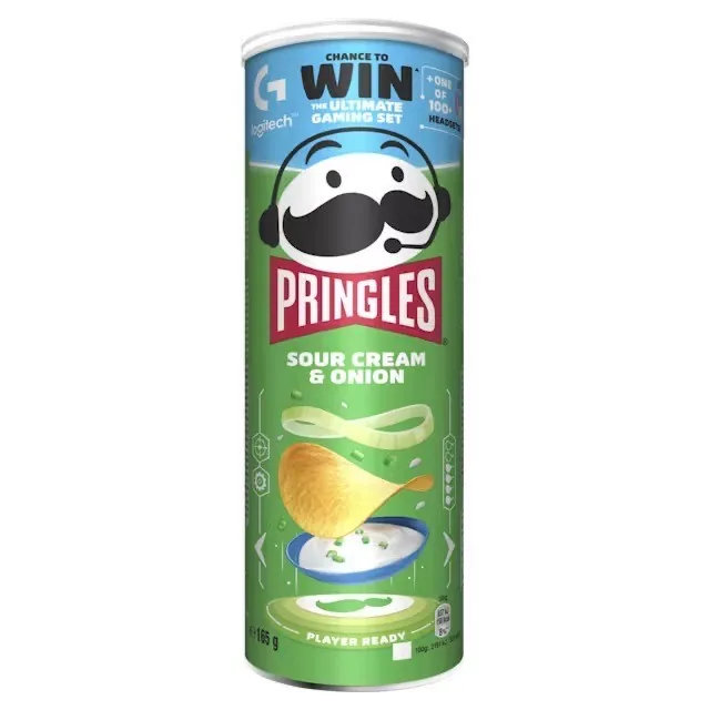 ČIPSI PRINGLES AR KRĒJUMU UN SĪPOLIEM 165 G