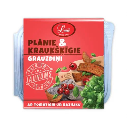 GRAUZDIŅI LĀČI PLĀNIE KRAUKŠĶĪGIE AR TOMĀTIEM BAZILIKU 100G