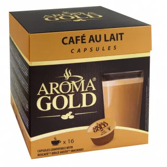 KAFIJAS KAPSULAS AROMA GOLD DG CAFE AU LAIT 160G
