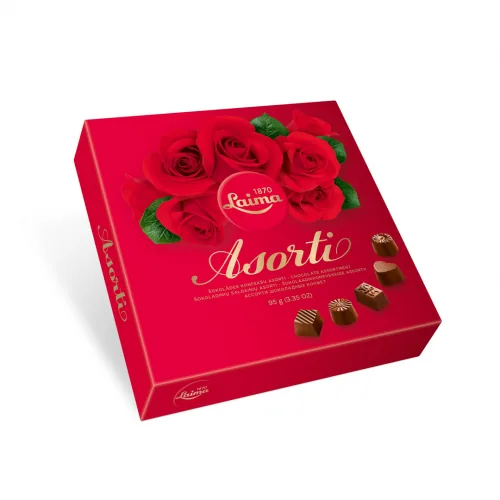 KONFEKŠU KĀRBA LAIMA ROZES ASORTI TUMŠĀ 95G