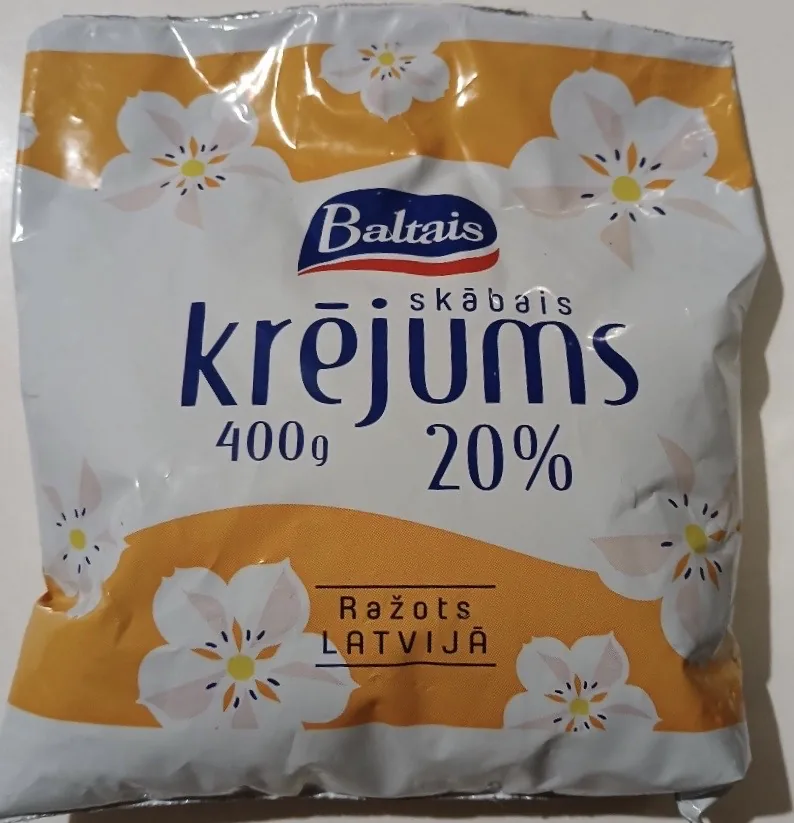 Skābais krējums Baltais 20% 400 g