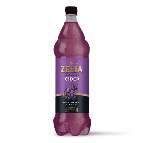 Сидр Zelta со вкусом чёрной смородины 4,5%, 1 л