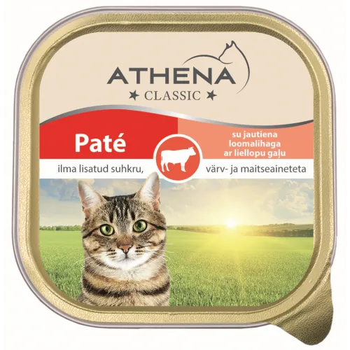 BARĪBA KAĶIEM KONS. ATHENA AR LIELLOPA GAĻU 100G