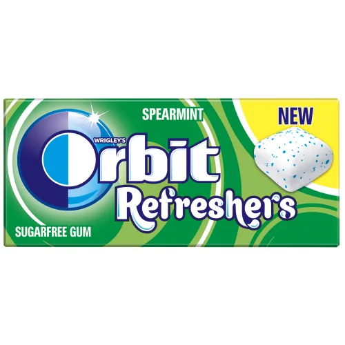 KOŠĻĀJAMĀ GUMIJA ORBIT REFRESHERS SPEARMINT 15,6G