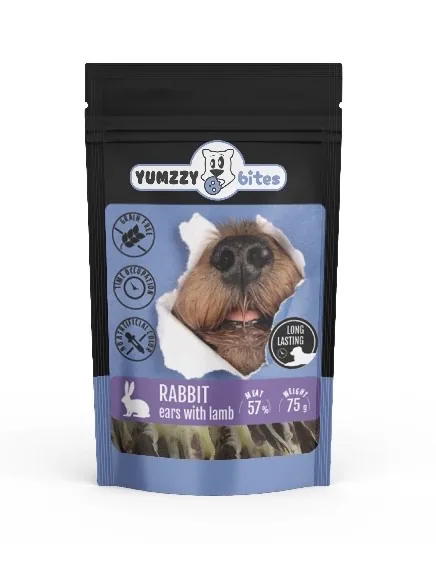 SUŅU GARDUMS YUMZZYBITES TRUŠA AUSIS AR JĒRU, 75G