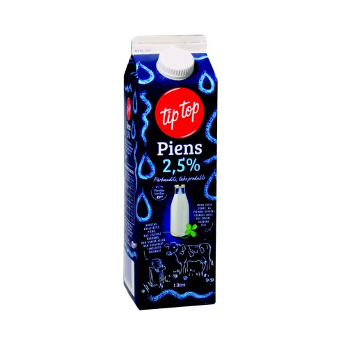 Piens Tip Top 2,5% tetra ar korķi 1 l