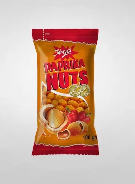 ZEMESRIEKSTI JEGA KRAUKŠĶĪGĀ APVALKĀ ARPAPRIKAS GARŠU, 100G