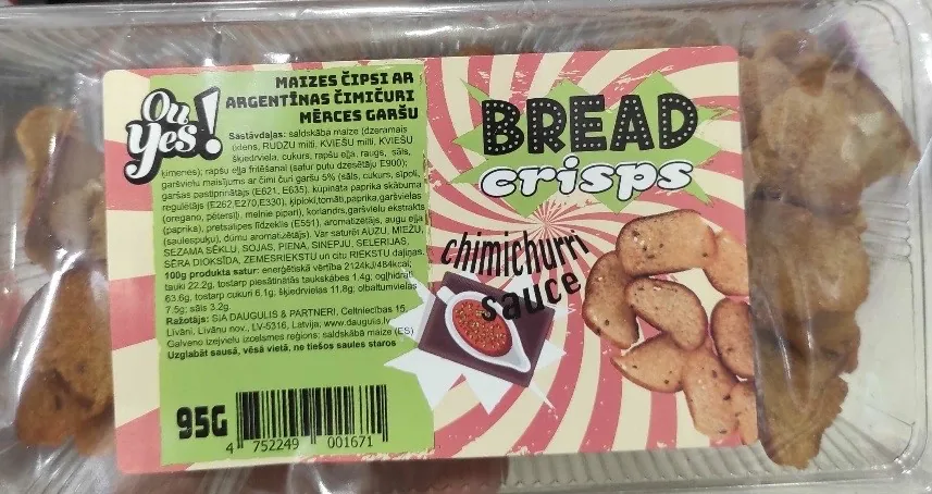 MAIZES ČIPSI AR ARGENTĪNAS ČIMIČURI MĒRCES GARŠU 95G DAUGULIS