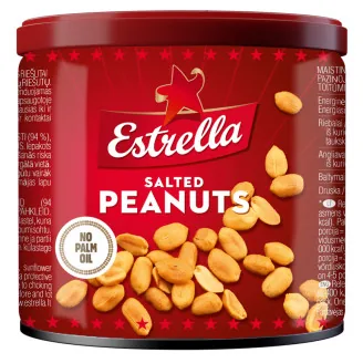 ZEMESRIEKSTI ESTRELLA SĀLĪTI 140G METĀLA BUNDŽĀ