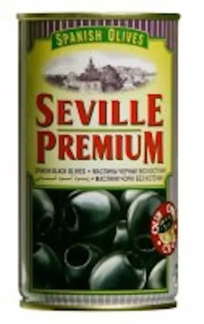 MELNĀS OLĪVAS SEVILLE PREMIUM, BEZ KAULIŅIEM, 350G/150G