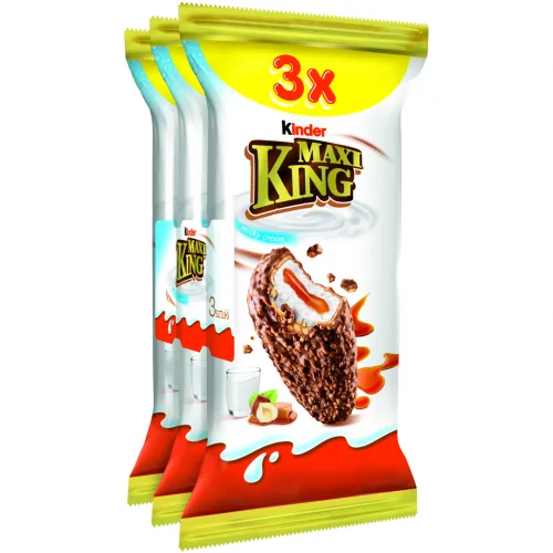 BISKVĪTA BATONIŅŠ KINDER MAXI KING KOMPLEKTS 3X35G