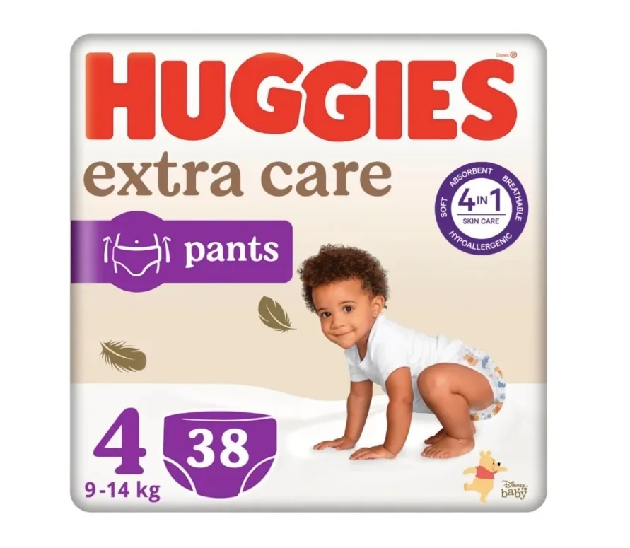 BIKSĪTES HUGGIES EXTRA CARE PANTS S4 9-14KG 38GAB