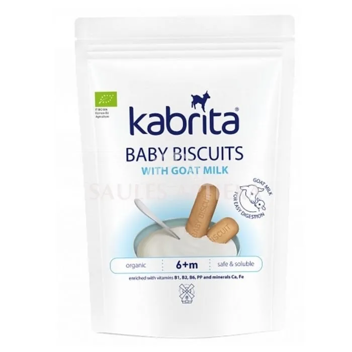 KABRITA BABY BISCUITS BĒRNU CEPUMI NO KAZAS PIENA 6+M 115G