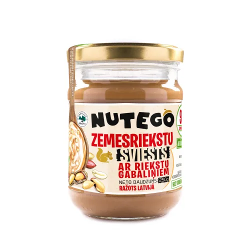 ZEMESRIEKSTU SVIESTS NUTEGO AR RIEKSTU GABALIŅIEM 250G