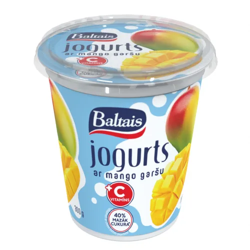 JOGURTS BALTAIS AR MANGO GARŠU UN C VITAMĪNU 300G