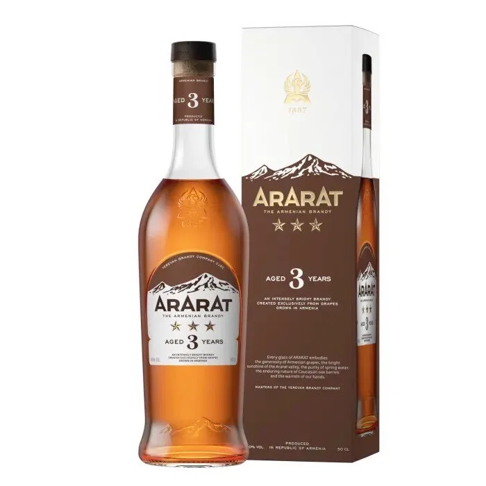 Brendijs Ararat 3 zvaigznes 40% 0,7 l