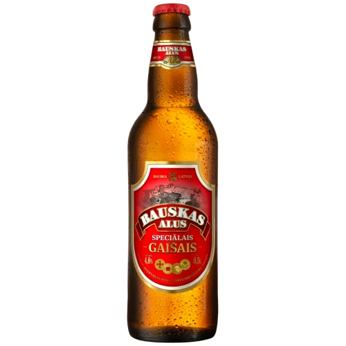 Alus Bauskas speciālais gaišais 4,8% 0,5 l stikls