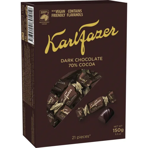 ŠOKOLĀDES KONFEKTES KARL FAZER TUMŠĀS 70% 150G