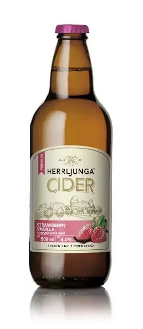 Сидр Herrljunga клубника-ваниль, 4%, 0,5 л