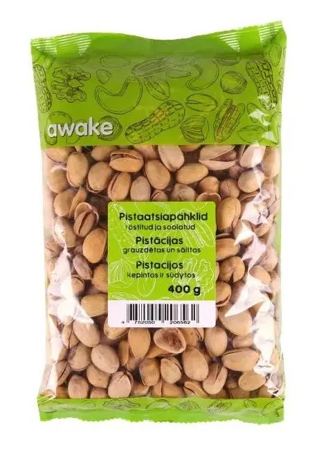 PISTĀCIJAS AWAKE GRAUZDĒTAS UN SĀLĪTAS, 400G