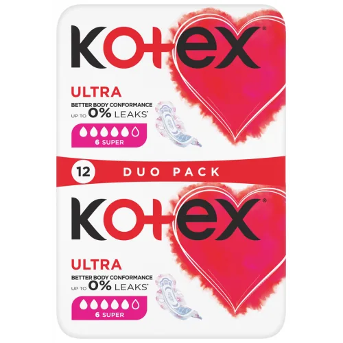 HIGIĒNISKĀS PAKETES KOTEX ULTRA SUPER DOUBLE 12GB