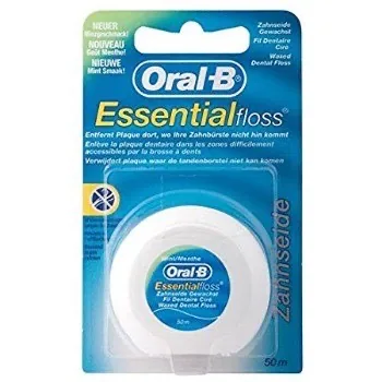 ZOBU DIEGS ESSENTIAL FLOSS PIPARMĒTRU AR VASKU 50M