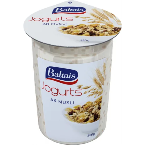 JOGURTS BALTAIS AR MUSLI 380G