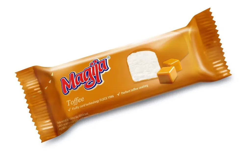 BIEZPIENA SIERIŅŠ MAGIJA VANIĻAS AR TOFFEE GLAZŪRU, 24%, 45G